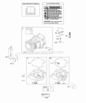 Cylinder Engine Sump OperatorS Manual Warning Label Diagram and Parts List for 21A807-0215-E1  Briggs and Stratton Engine